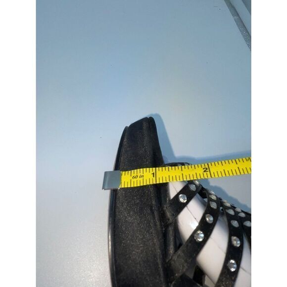 Worthington Silver Tipped Heel Rhinestone Strappy Sandals - Picture 10 of 14